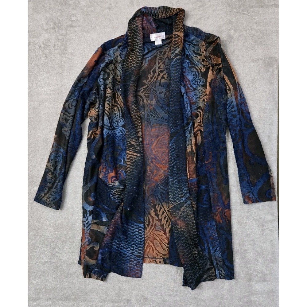Kamana‎ Womens Kimono Cardigan Medium Floral Lightweight Jewel Boho Forest Fairy